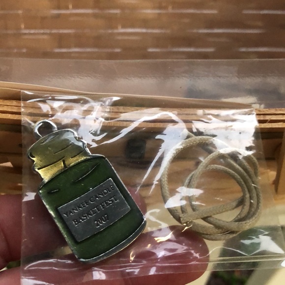 Vtg LONGABERGER Yankees Candle Dual Handle Basket RARE SET Basket Liner Charm - Picture 15 of 16